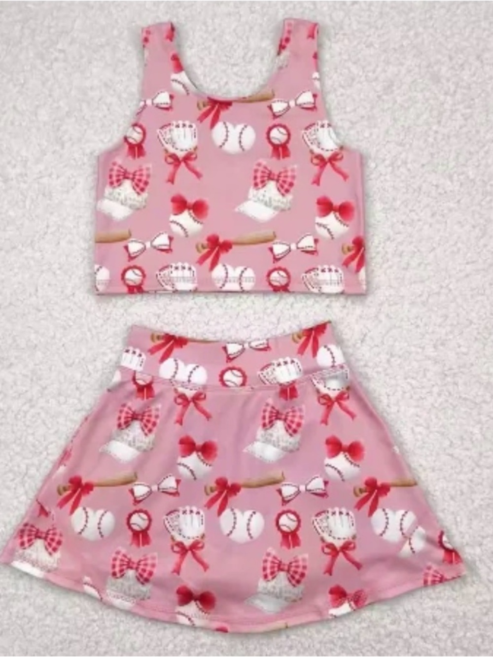 BOUTIQUE Bows & Baseballs Activewear Set - 18-24M